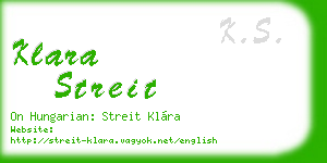 klara streit business card